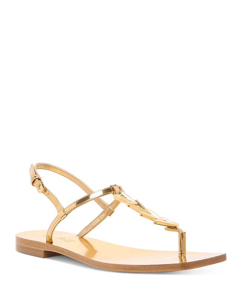 Versace Women's Leather T Strap Sandals