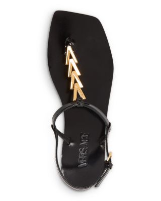 Women&#39;s Leather T Strap Sandals