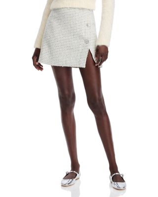 FRENCH CONNECTION - Slit Tweed Mini Skirt