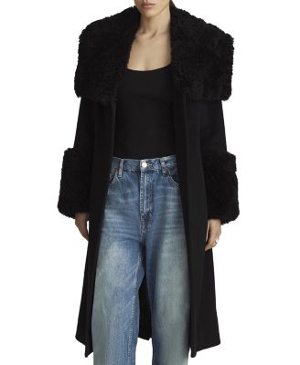 Athena Shearling Trim Coat