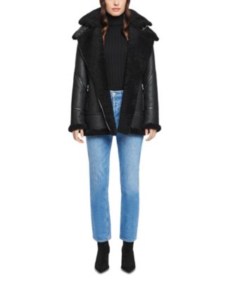 Martina Shearling Moto Coat