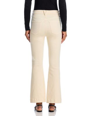 Carson High Rise Ankle Flare Jeans in Ecru