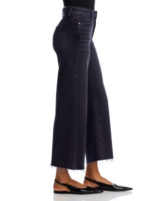 Anessa High Rise Wide Leg Ankle Jeans in Black Lotus