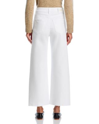 Anessa Raw Hem High Rise Cropped Wide Leg Jeans in Crisp White