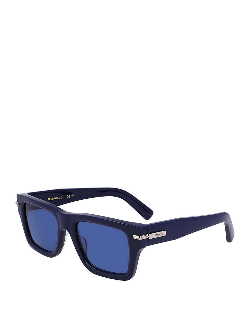 Ferragamo Prisma 53mm Modified Rectangular Sunglasses In Blue