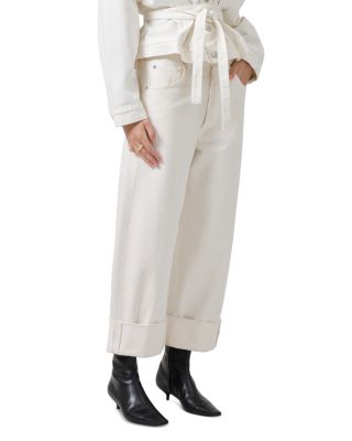 Ayla High Rise Baggy Wide Leg Jeans in Pashmina