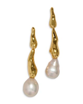 Alexis Bittar Perla 14K Gold Plate & Cultured Freshwater Pearl Drippy Drop Earrings, 1.75L