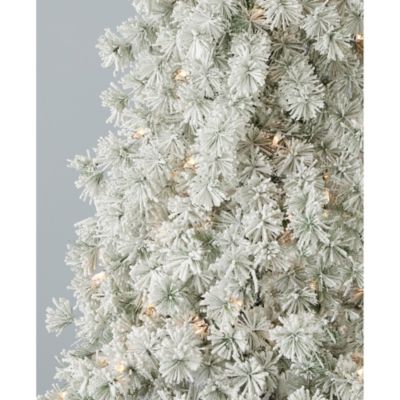 Flocked Winter Fir 6.5' Tree with Warm White LED Lights