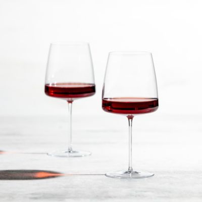 Handmade Simplify Burgundy Glass, Set of 2