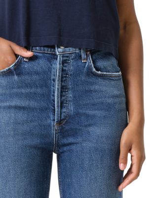 90s Pinch Waist High Rise Ankle Straight Jeans in Solace