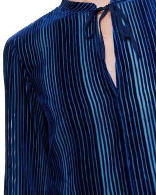 Devore Velvet Stripe Blouse