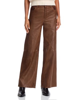 FRAME - Leather Wide Leg Palazzo Pants