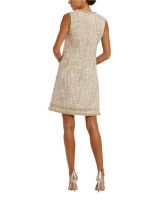 Beaded Trim A-Line Mini Shift Dress