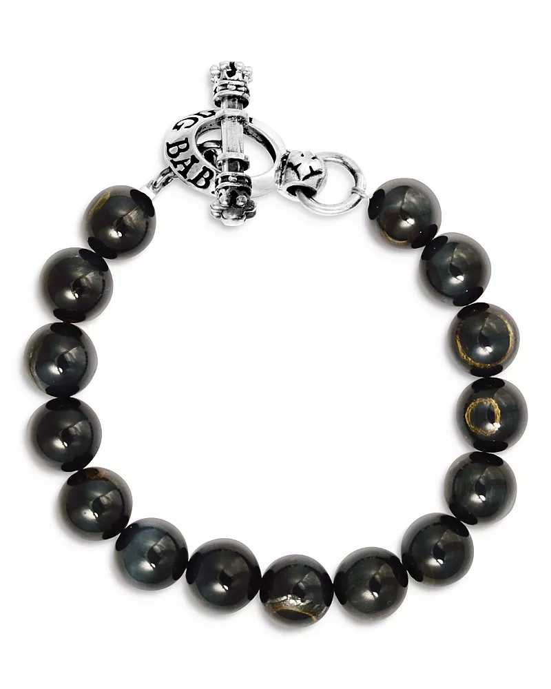 King Baby Studio Blue Tiger Eye Bead Bracelet