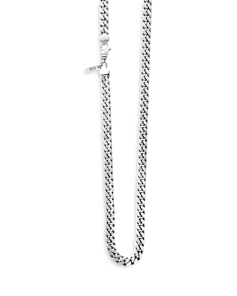 King Baby Studio Men's Sterling Silver Flat Curb Link Chain, 24 In Silver