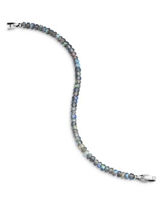 Spiritual Beads Faceted Bracelet in Sterling Silver with Labradorite, 5mm