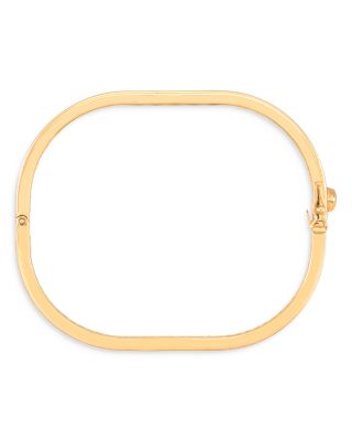14K Yellow Gold Cushion Hinged Bangle Bracelet