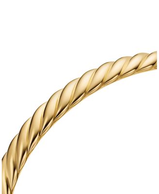 18K Yellow Gold Sculpted Cable Twist Bangle Bracelet, 6mm