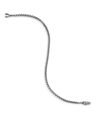 Men's Box Chain Bracelet in Sterling Silver, 2.7mm