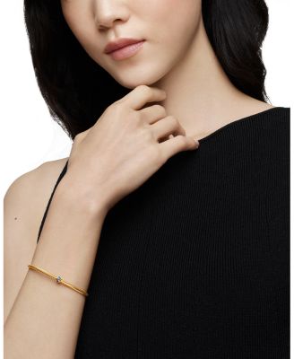 18K Yellow Gold Cable Classics Pav&eacute; Center Station Bracelet