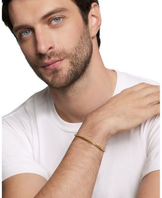 Men's 18K Gold Chain Box Chain Flex Bracelet, 3.4mm