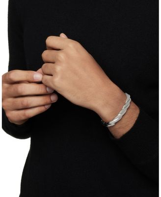 Men's Sterling Silver DY Helios Twisted Cuff Bangle Bracelet