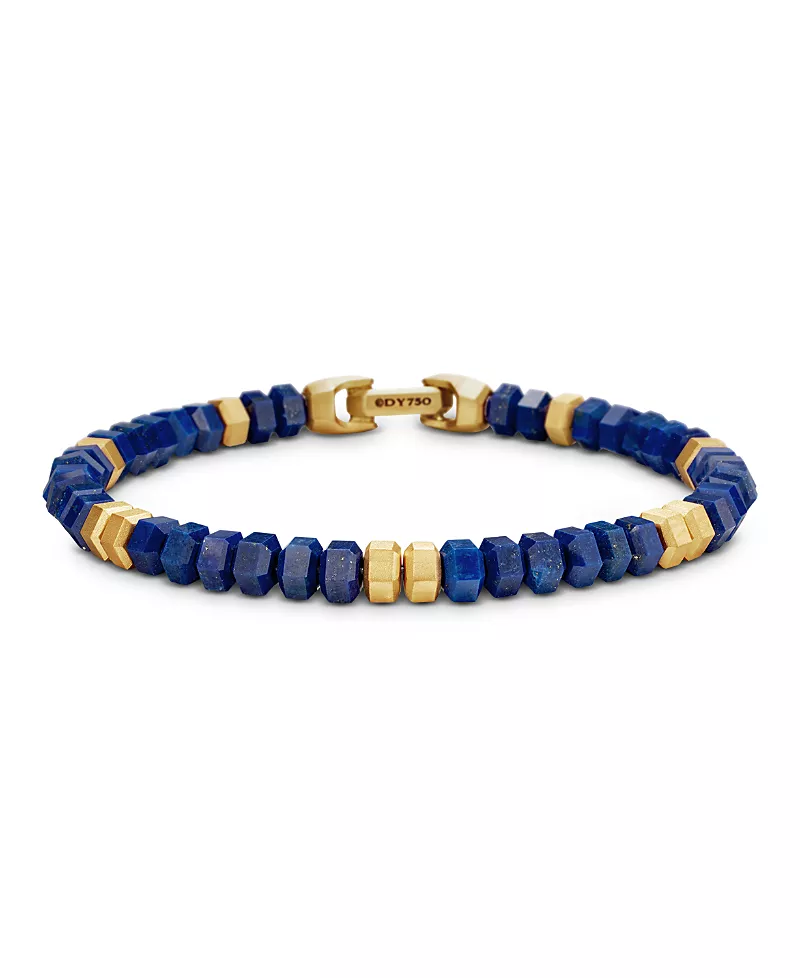 David Yurman Men's 18K Yellow Gold Spiritual Beads Bracelet, 6mm