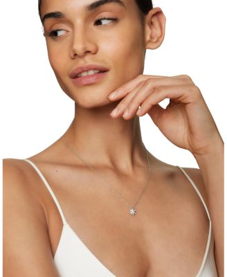 Petite Starburst Pendant Necklace with Diamonds, 18"