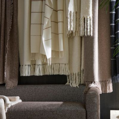 Amelia Boucle Stripe Alpaca Throw