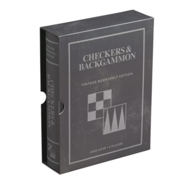 Vintage Bookshelf Assortment 4-Pack: Jenga, Battleship, Checkers &amp; Backgammon, Trivial Pursuit