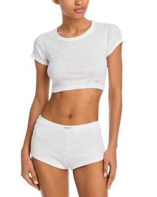 Alexander Wang - Crysal Hotfix Crop Top