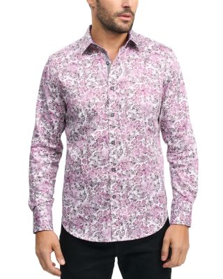 Robert Graham - Downing Cotton Stretch Satin Printed Classic Fit Button Down Shirt