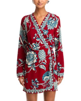 Tropical Landing Mini Wrap Dress
