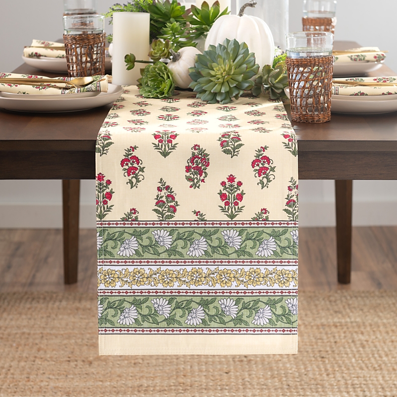 Elrene Home Fashions Nomad Harvest Block Print Table Runner In Multi