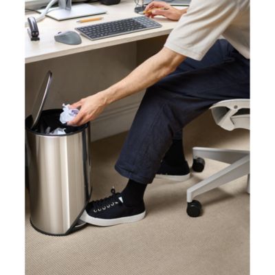 Arc 10 Liter Slimline Pedal Trash Can With Liner Pocket