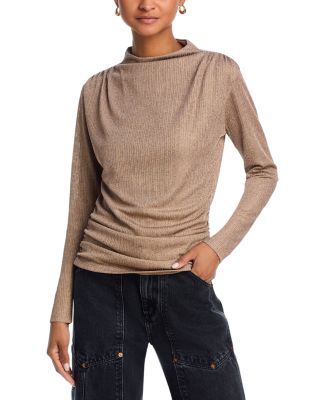 AQUA - Shimmer Ruched Top - Exclusive