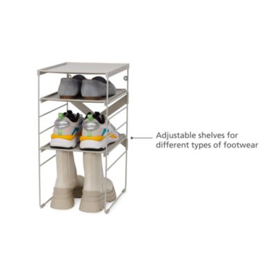 Level Adjustable Shoe Rack, Stores 4 Pairs