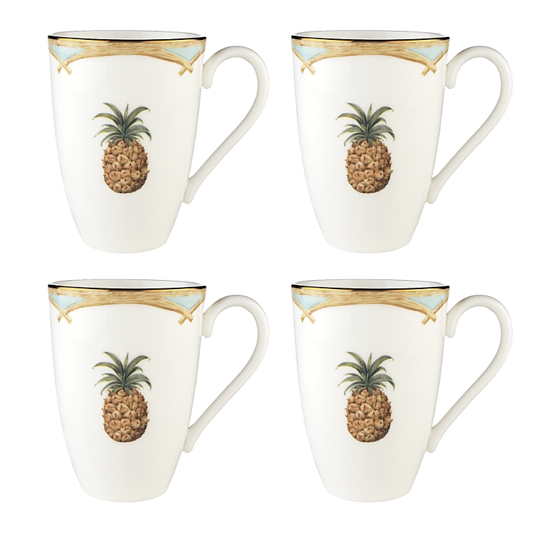 Lenox Colonial Bamboo Mug, Set Of 4 In White
