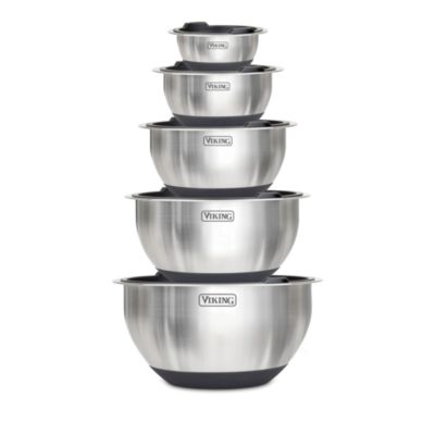10 Piece Stainless Steel Mixing Bowl Set, Black