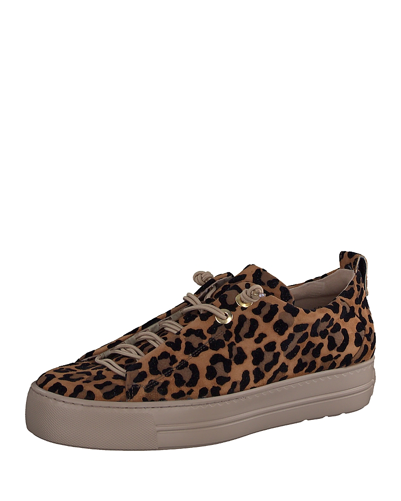 Paul Green Zena Leopard Print Platform Sneaker In Leopard Sisal Velvet