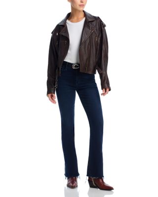 Petites Lil Weekender High Rise Flared Jeans in Chip On My Shoulder