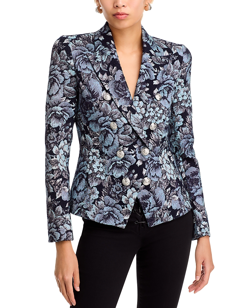 L Agence Nina Paris Button-front Silk Blouse In Black Midnight
