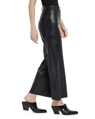 High Rise Faux Leather Cropped Pants