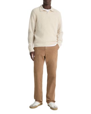 Thermal Open Collar Polo Sweater