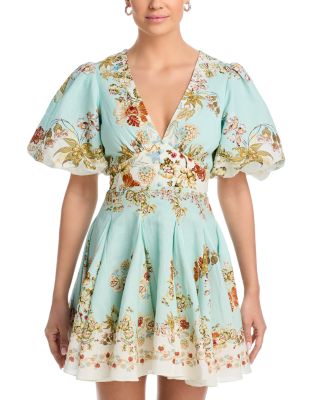 Balloon Sleeve Mini Dress