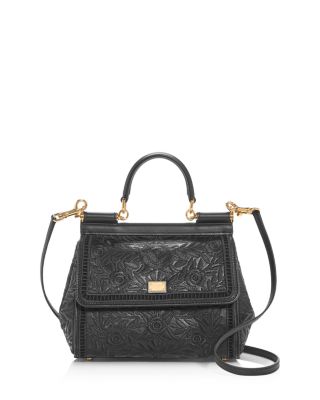 ハンドバッグ Dolce&Gabbana Black Embroidered Handbag Sicily Medium Dolce&Gabbana Medium Sicily Handbag | Neiman Marcus