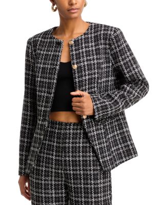AQUA - Tweed Plaid Blazer