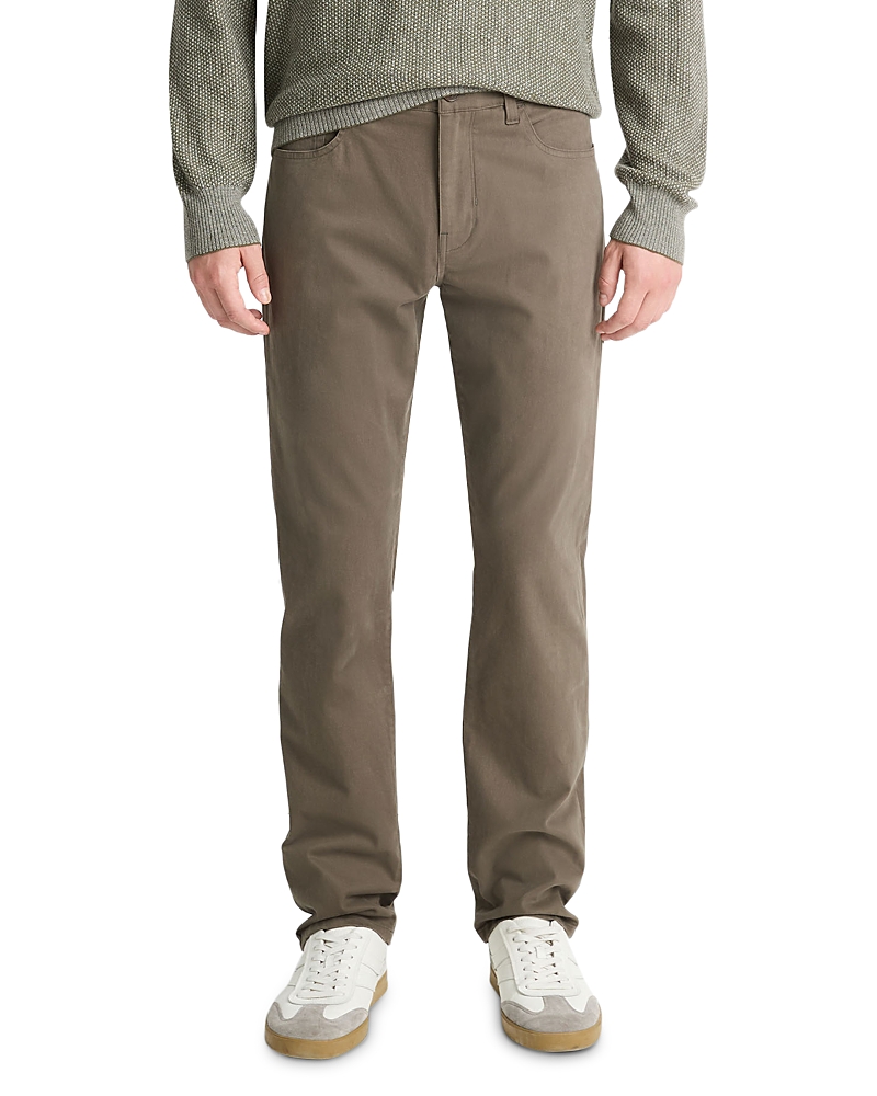 Vince Dylan Slim Fit Peached Stretch Cotton Pants In Frog