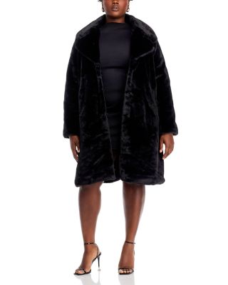 Faux-Fur Coat with Wide Lapels - Exclusive