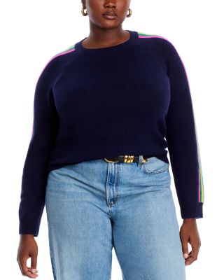 100% Cashmere Rainbow Athletic Stripe Sweater - Exclusive